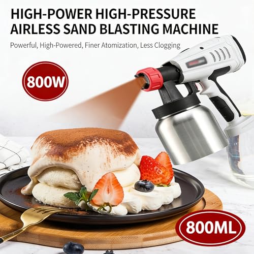 Pistola Pulverizadora de Chocolate de 800W con Tanque de 800 Ml y 2 Boquillas 4