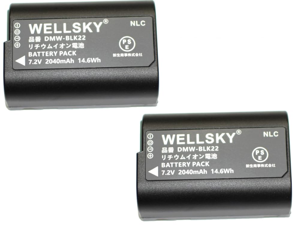 Amazon.co.jp: WELLSKY DMW-BLK22 2個 互換バッテリー 純正充電器で