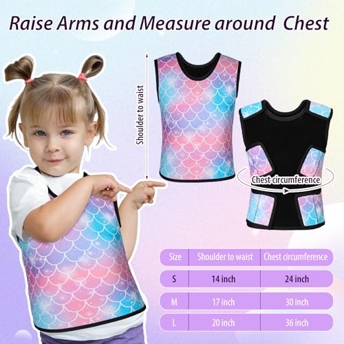 Image of Janmercy Kids Compression Vest Ages 2 to 9 Soft Adjustable Breathable Neoprene Comfort Vest for Boys Girls School Home Daily(Mermaid,Small)