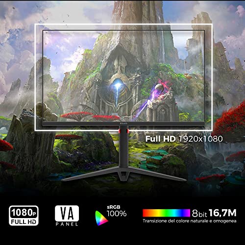 ATLANTIS Monitor 27 pollici Gaming 165Hz 180Hz OC, schermo 27", Full HD 1920x1080, HDMI e DP, MULTIMEDIALE, FreeSync, alzabile inclinabile, pivot risposta 5ms, Contrasto 3000:1, Angolo 178/178 - Monitor - Immagine 1