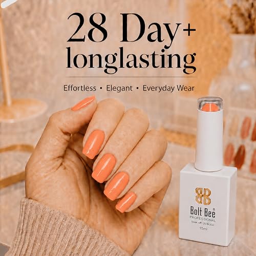 Image of Bolt Bee Orange Color Gel Nail Polish Soak Off UV Gel 15ML DIY at Home Manicure Salon Nail Art