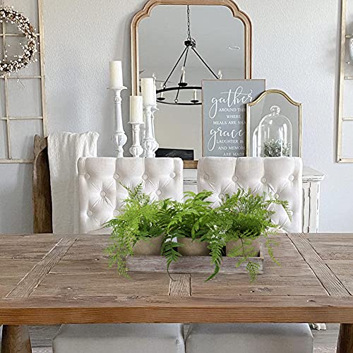 Plants 3 Pack Mini Potted Fake Artificial Small Boston Ferns With Wooden Planter Box For Tabletop Mantel Home Decor #TOP1