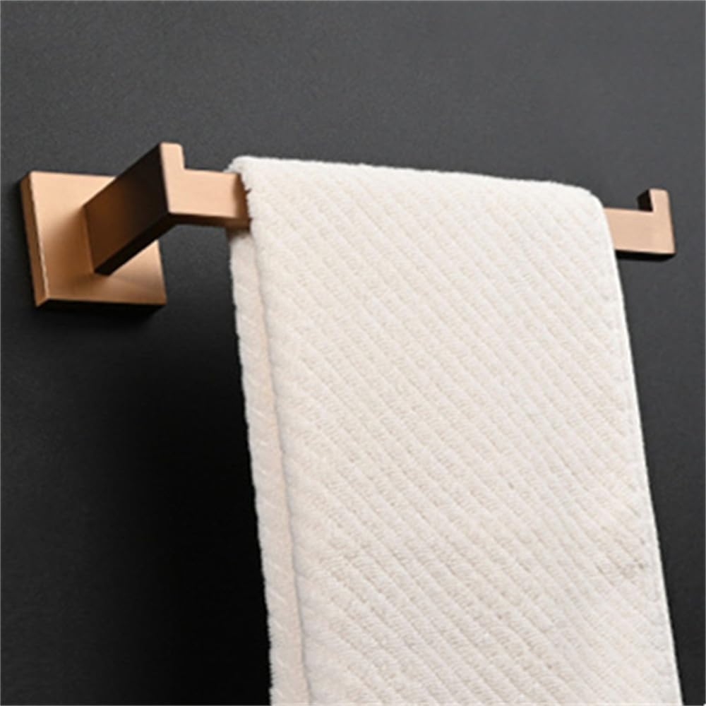 ISCBAFYX Toallero de Acero Inoxidable de Oro Rosa Cepillado para baño toallero toallero Anillo de Toalla Gancho para Albornoz Soporte de Papel higiénico Accesorio con Anillo de Toalla de Tornillo