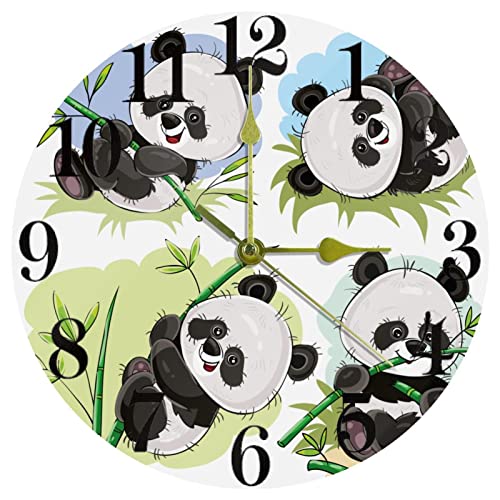 Horloge murale à quartz en bambou pour la maison