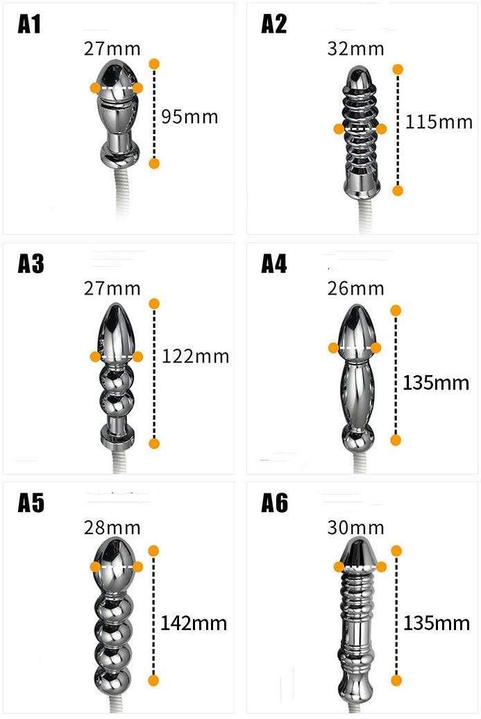 Electro Shock Sex Anal Plug Dildo Vaginale Elettro Stimolazione in acciaio Inossidabile Stimolatore Anale Butt Plug Dildo Massaggiatore di Giocattoli Sessuali Bdsm per Donne, Uomini, Coppie,A1