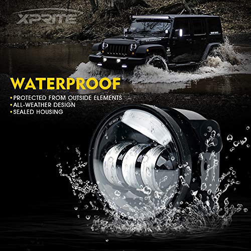 Image of 4-Inch 60W LED Fog Lights Compatible with 07-18 Jeep Wrangler JK JKU, White | High-Intensity, 2800LM, IP67 Waterproof, DOT Approved, Plug N Play