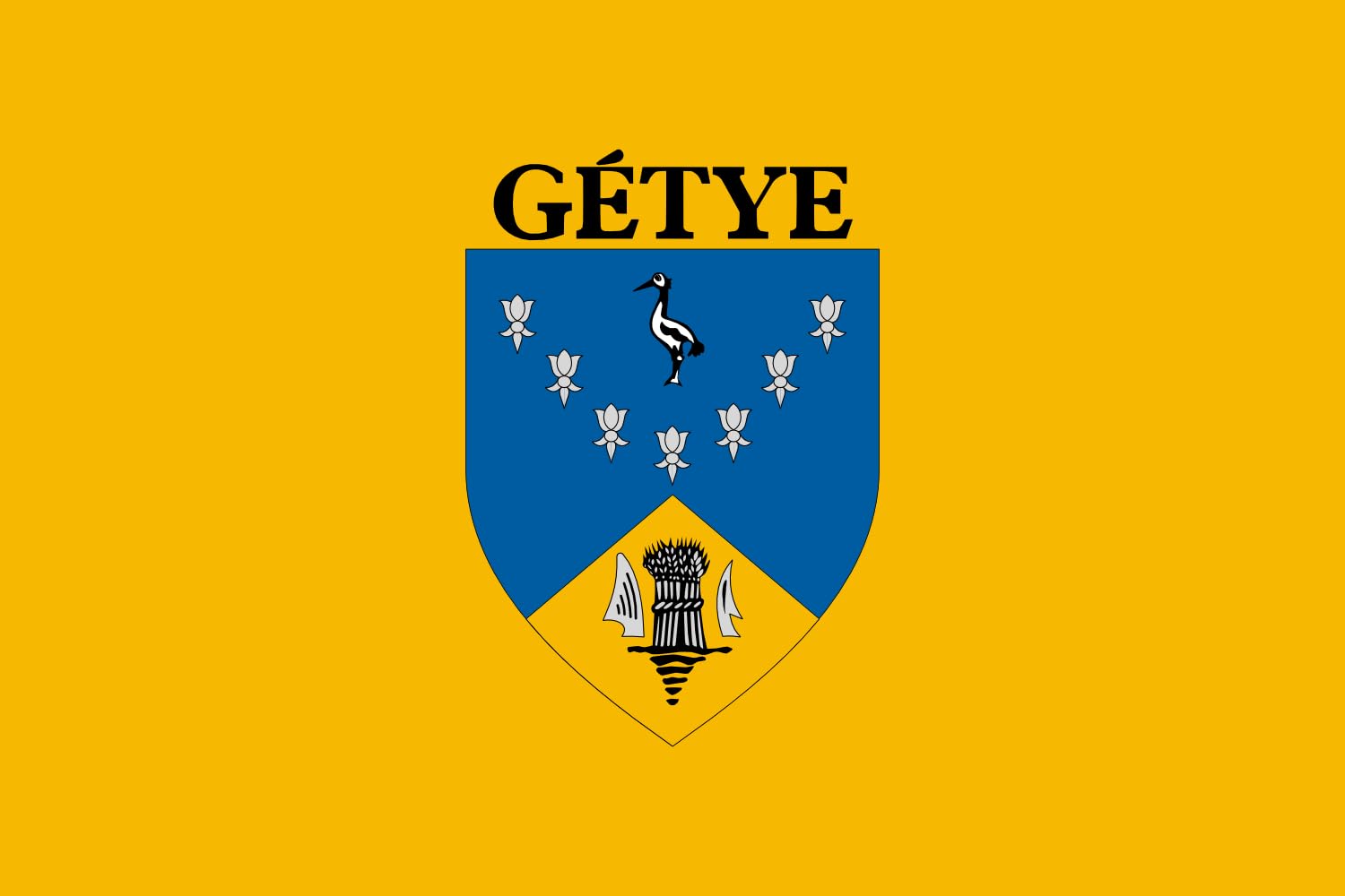 Drapeau Gétye község grand format pour mât extérieur et décoration de mairie