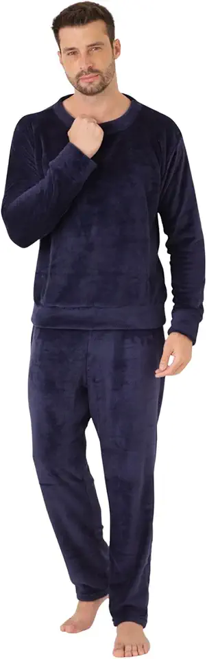 Pijama Masculino Longo Fleece Outono Inverno Quente e Macio – M ao G1