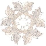 jojofuny 5個 クリスタルラインストーン蝶ステッカー 接着剤仕様で剥がれにくく実用的 繊細な蝶モチーフで車や服飾 ノートパソコン装飾に コ