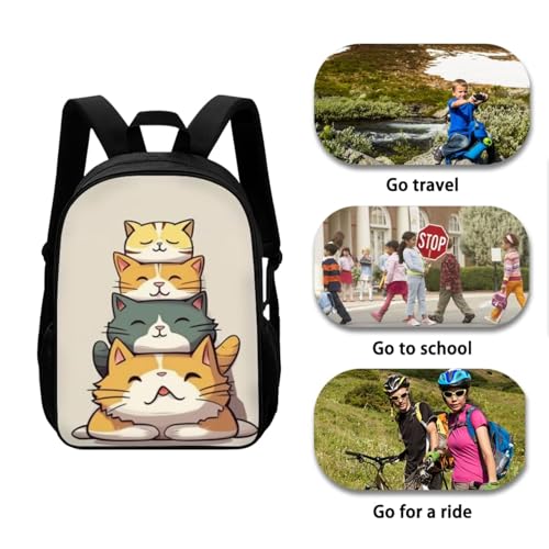 Ystardream Funny Cat Bookbag and Lunch Box Set for Girls School Bag Middle School Junior High University School Bag Bookbag 4pcs Backpack Sets with Lunch Box Pencil Case Water Bottle Sleeve3