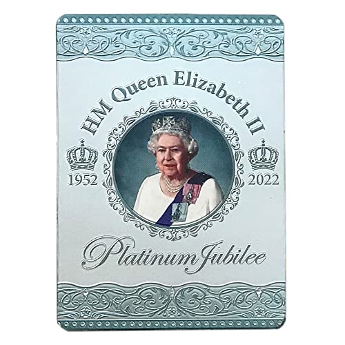 Magnete da frigorifero con scritta "Queen Elizabeth", in platino, commemorativo, commemorativo, commemorativo, in lamina di metallo (by LILAJ)