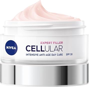 NIVEA Cellular Expert Filler Intensive Anti-Aging Day Care Face Cream 50 ml, Hyaluronic Acid and Folic Acid, SPF30 Sun Protection