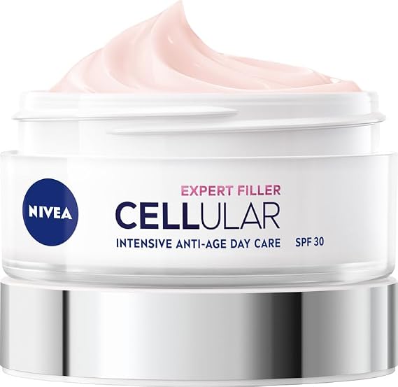 NIVEA Cellular Expert Filler Intensive Anti-Aging Day Care Face Cream 50 ml, Hyaluronic Acid and Folic Acid, SPF30 Sun Protection