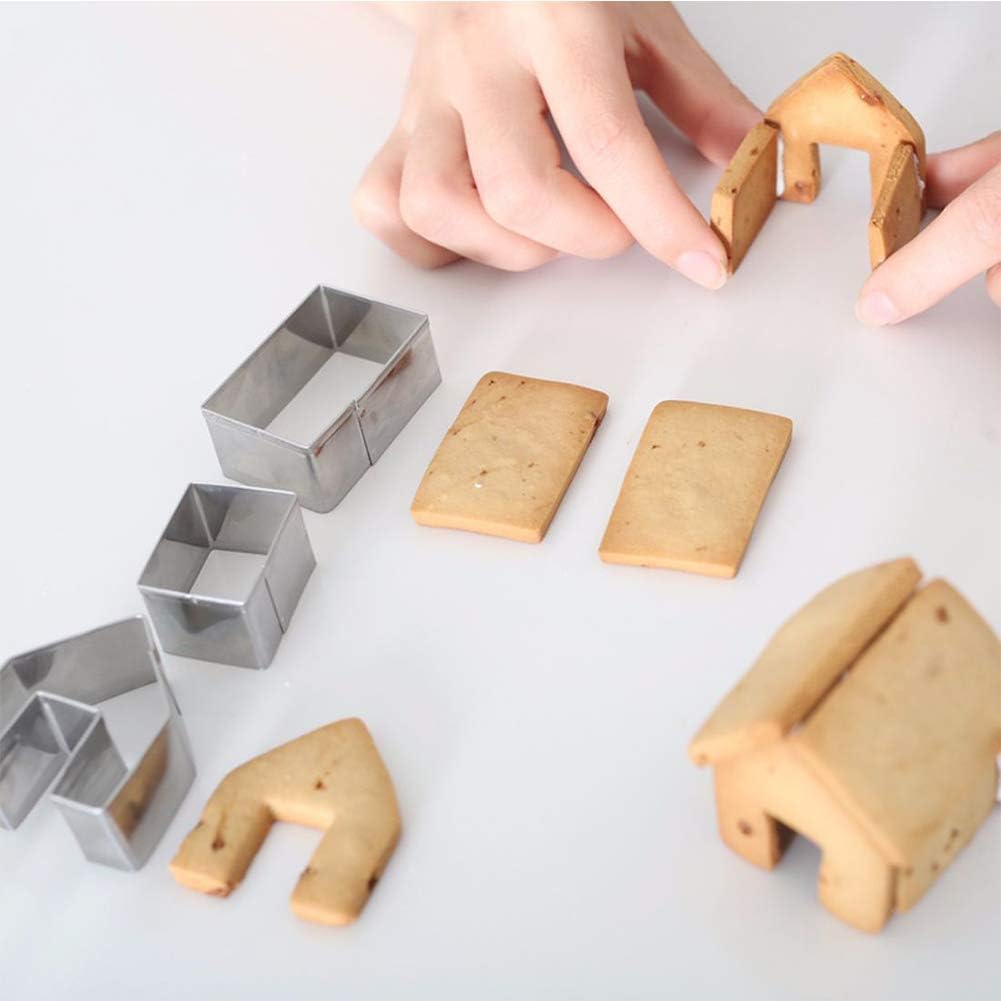 Gingerbread House Cookie Cutters, Stainless Steel Mini Christmas House Mold image 3
