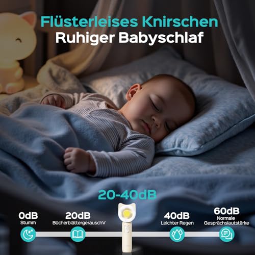 COSLUS C50 Baby Nagelfeile elektrisch mit 360° LED-Licht 16-in-1, Blassgelb – Ansicht 5