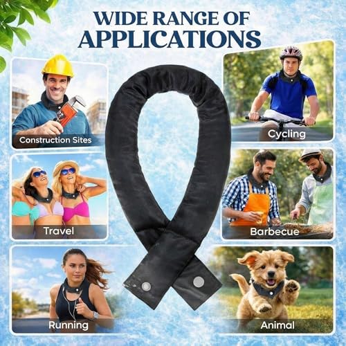Image of Cozypower 6 Pcs Cooling Neck Wraps with Button Cooling Bandana Neck Cooler Scarf for Hot Weather Ice Neck Wrap Summer Outdoor