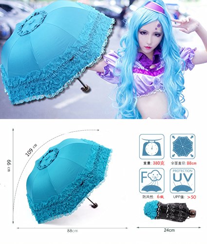 Honeystore Princess Lace Ultraviolet-Proof Folding Umbrella Anti-uv Dome Parasol - Image 7