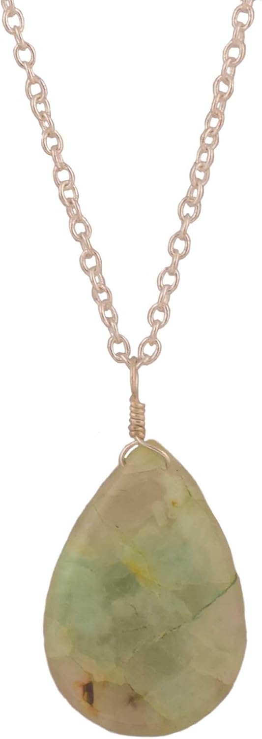 Natural Azurite Crystals Pendant Necklace, Pear Cabochon Gemstone, Energy Healing Crystals, Birthday, Gift for Her, Gemstone Jewelry 18 inch AAA+ Quality (azurite)