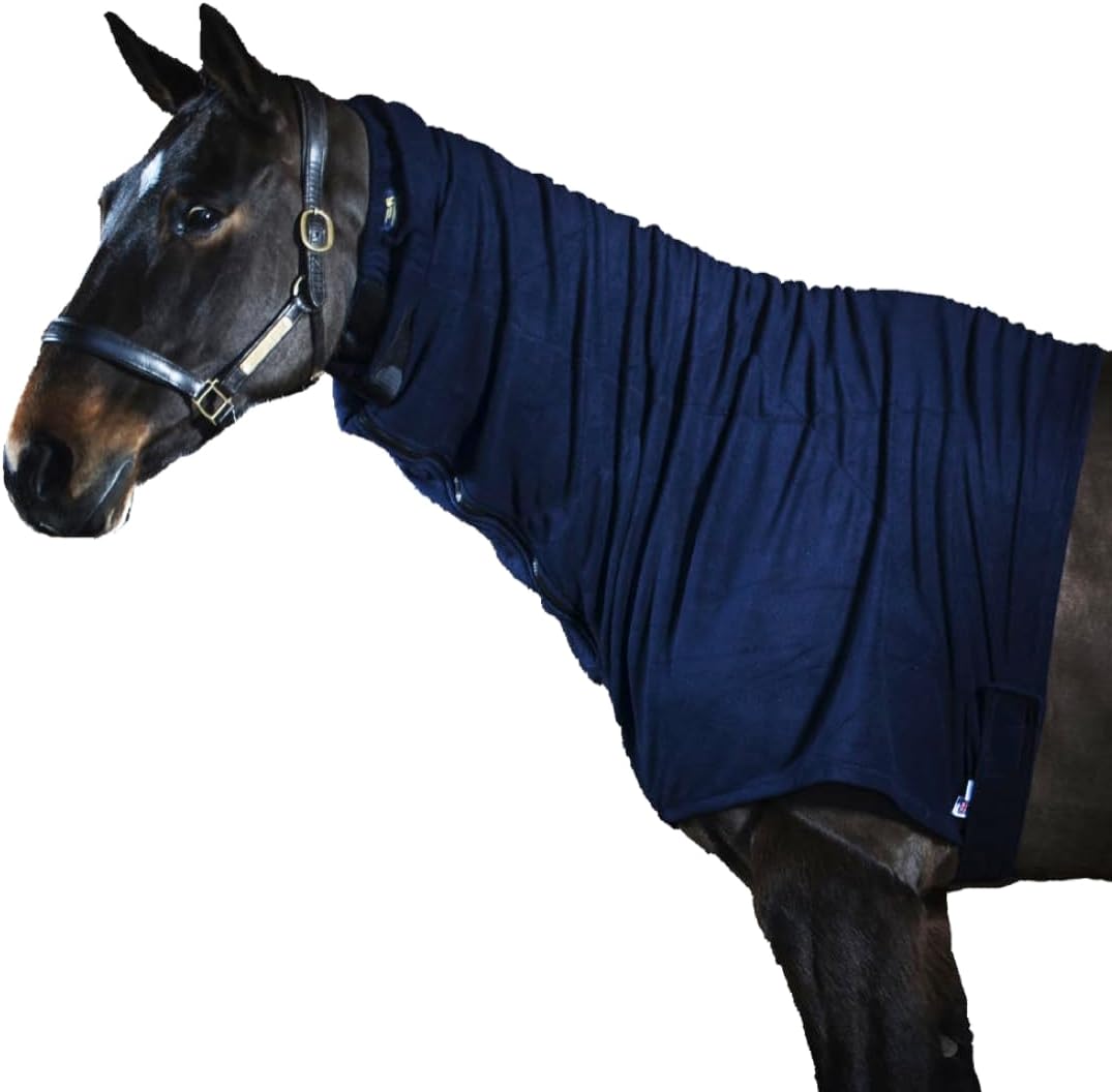 Fleece Cooler Neck Cover for Horses and Ponys | for Barn/Stable Use | Soft Polarfleece Neckpiece | Premium Quality by Snuggy Hoods | Pull-On Version | 5 Colors, 10 Sizes