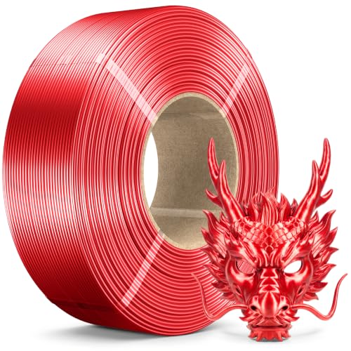 Image of SUNLU Silk PLA Plus Filament Refill, Smooth Silky Surface, No-Spool 3D Printer Silk Filament 1.75mm for Reusable Spools, Compatible with Bambu Lab 3D Printers, 1KG, Silk Red