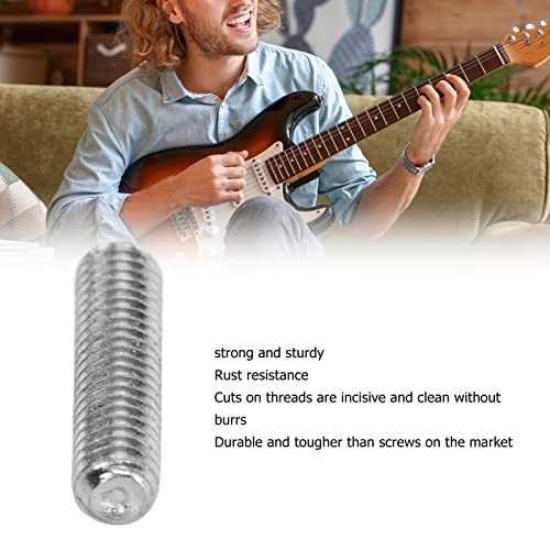 Parafusos de guitarra elétrica, 12 parafusos de guitarra de rosca transparente sem rebarbas de metal