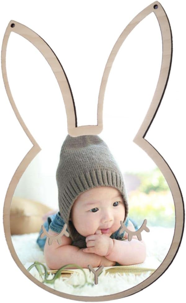 DOITOOL 2pcs Cartoon Rabbit Mirror Self-Adhesion Decorative Mirror for Kids Room and Baby Nursery Decor