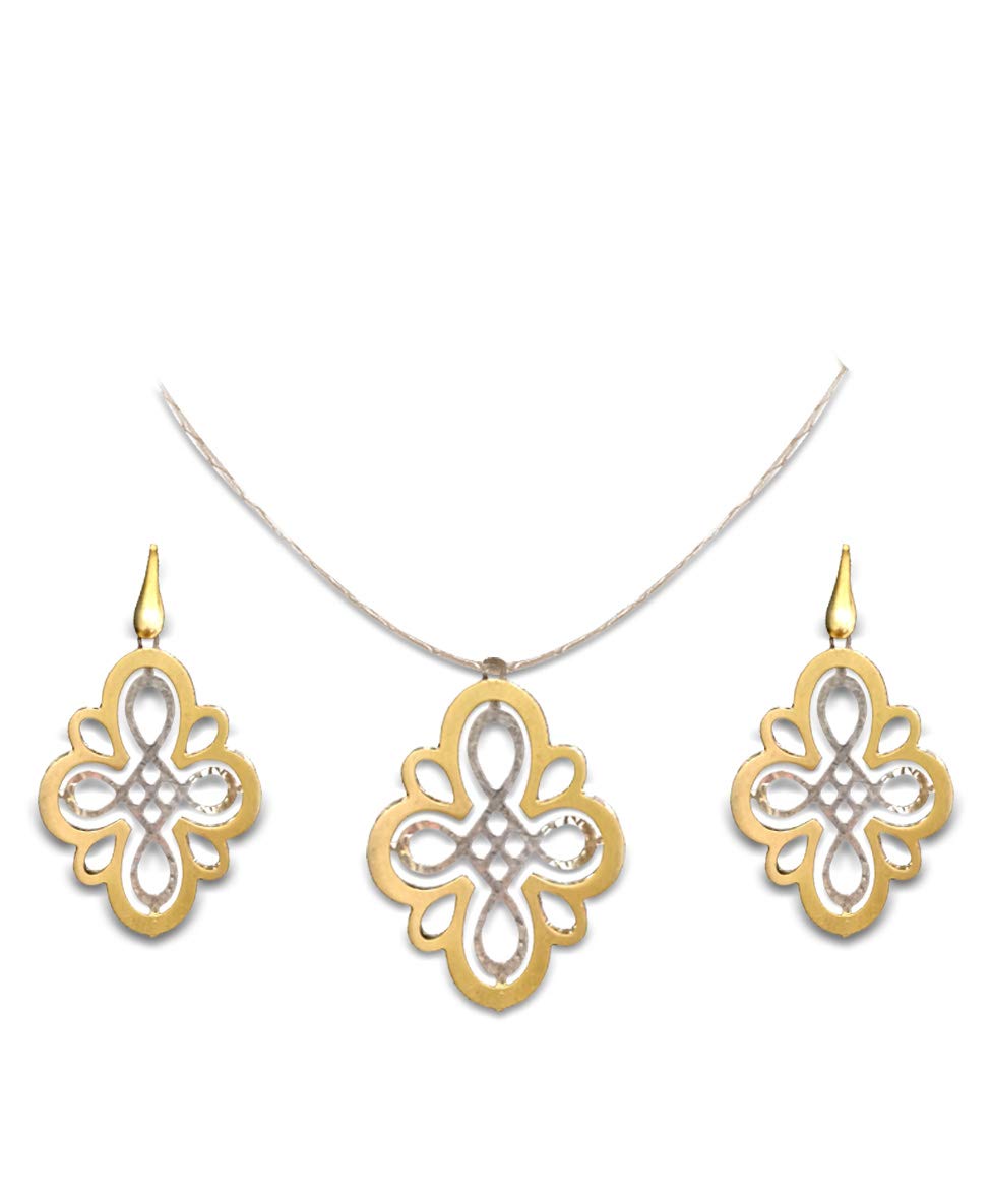 DISHIS Designer Jewellery Handmade Collection Gold and Silver plated Design (Earrings + Pendant) Special Combo Pack for Girls and Women DISHIS Designer Jewellery Handmade Collection Gold and Silver plated Design (Earrings + Pendant) Special Combo Pack for Girls and Women