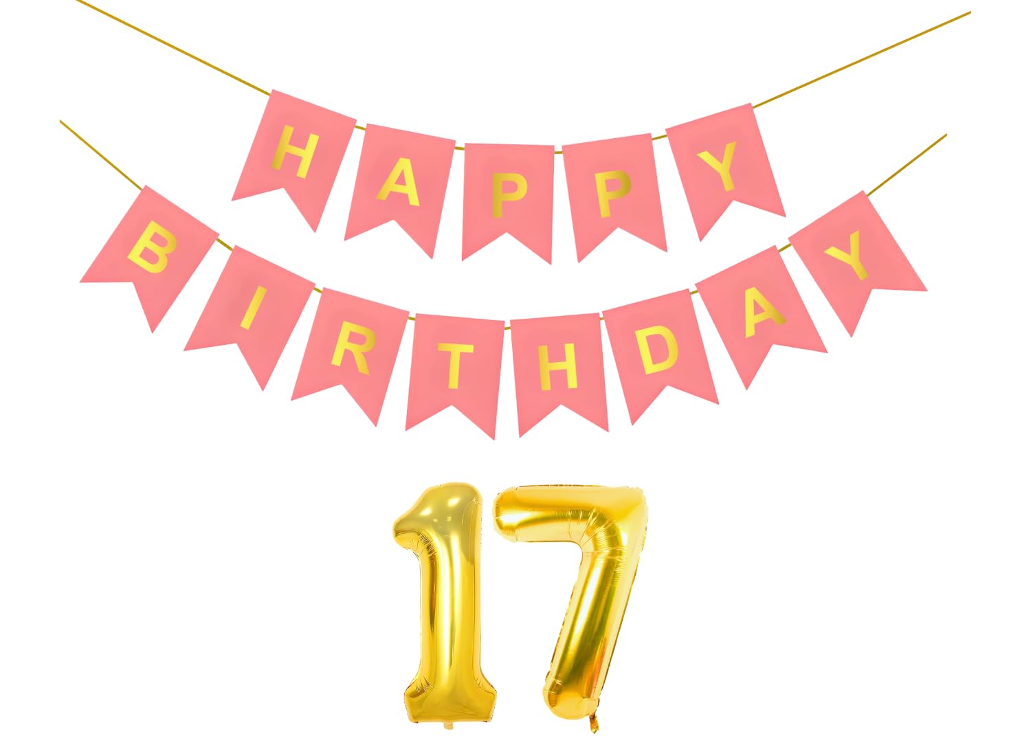 Banner With 17 Number · Light Pink