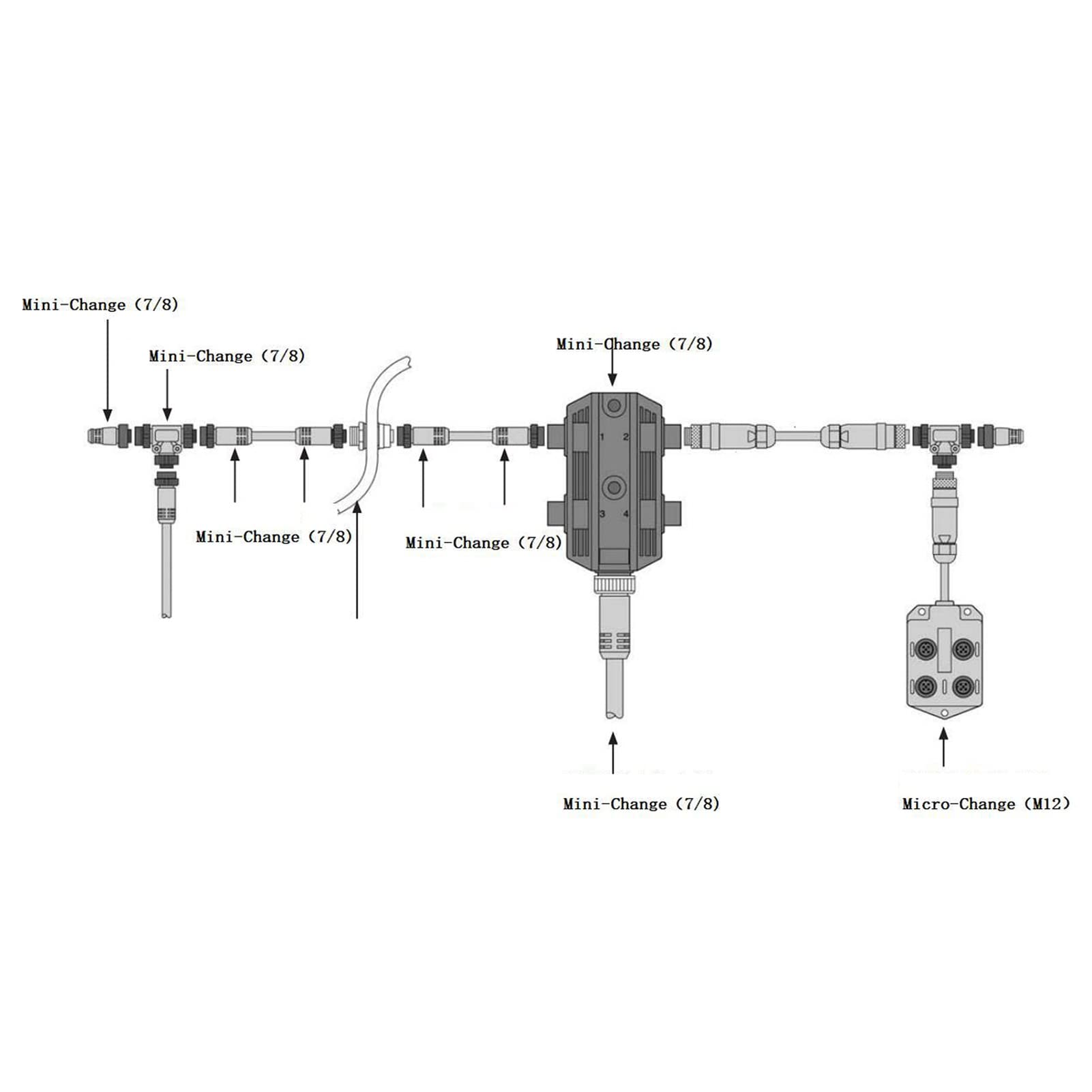 Connettore NMEA 2000 Maschio/Femmina ABS M12 5 Pin 9A, Terminatore Resistente al Calore e UV per Applicazioni Marine
