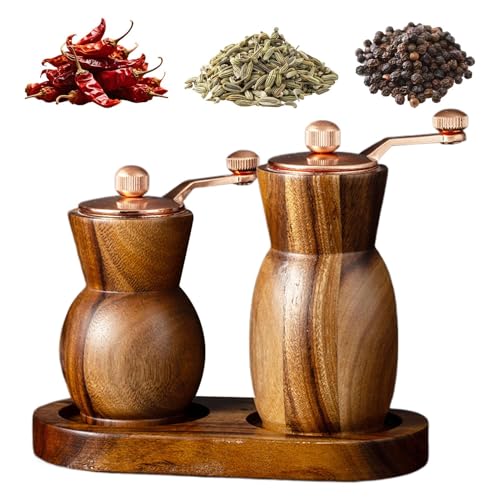 Molinillo de sal y pimienta – Molinillo recargable de grosor ajustable, molinillo manual de sal y pimienta, para el hogar, apartamento, restaurante, camping, picnic, barbacoa, condimento, frijoles y