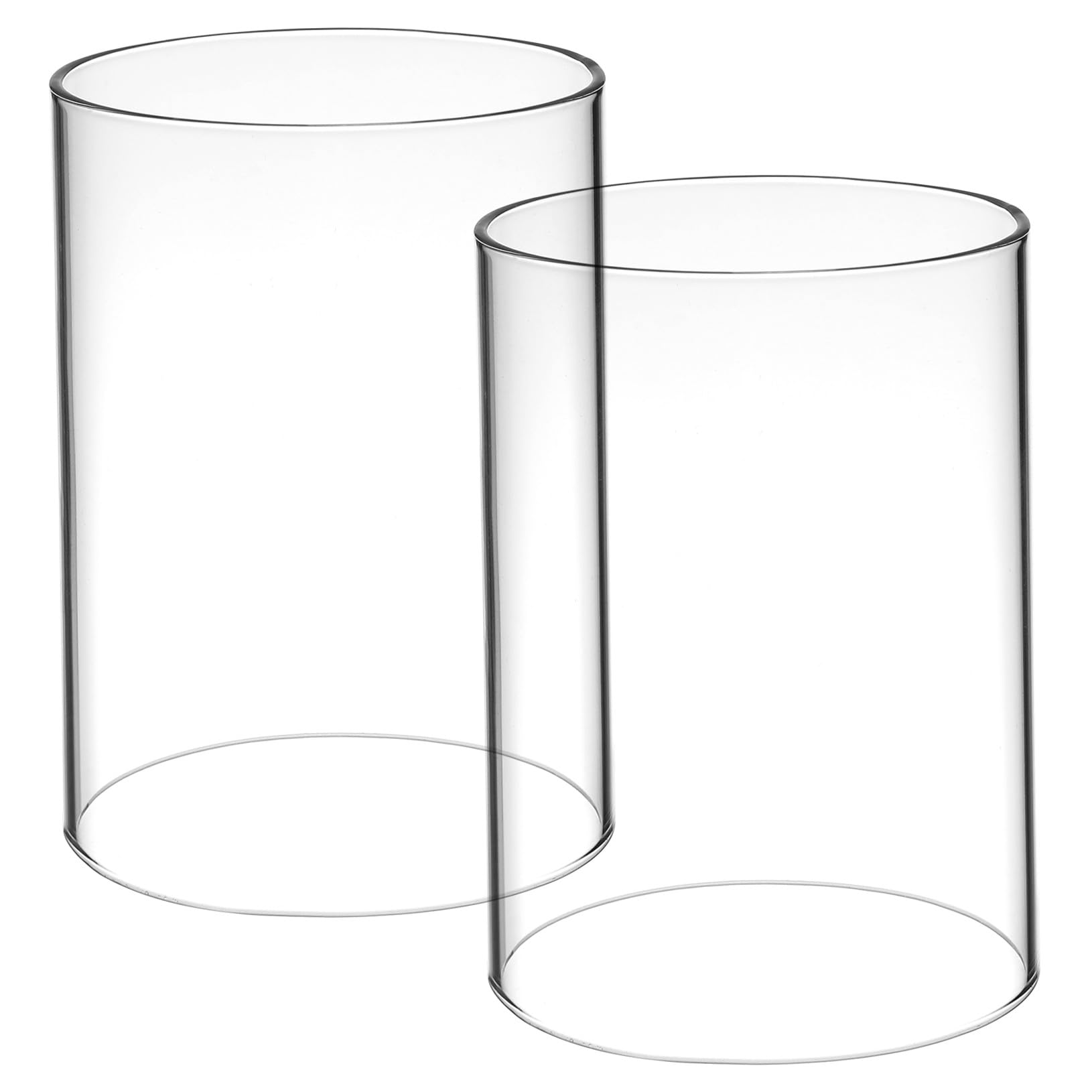 PACKOVE Hurricane Candle Holder Sleeve Clear Glass Cylinder Candleholder Hurricane Glass Candle Holders Chimney Tube for Home Wedding (7x10cm)