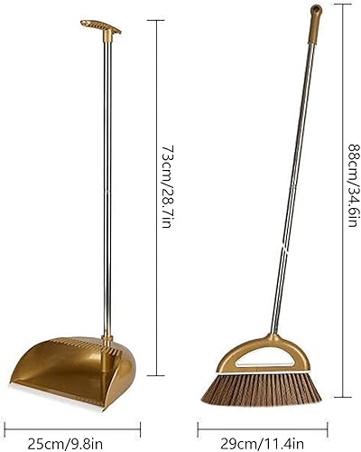 Miniatura 2 de Juego de escoba y recogedor para el hogar, recogedor con mango largo, juego de escoba y recogedor mejorado, escoba con recogedor para el hogar, la