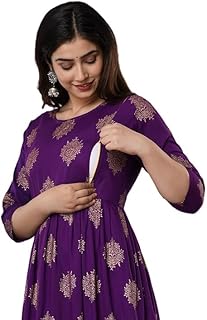 Women's Anarkali Maternity Kurta |Easy Breast Feeding | Breastfeeding Kurti Western Dress with Zippers for Nursing Pre and Post Pregnancy | Pregnant Lady Dress-picture-20