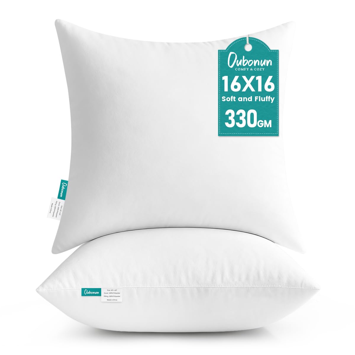 Oubonun 16 x 16 Throw Pillow Inserts