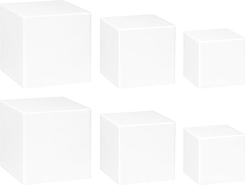 Red Co. Juego de 2 soportes elevadores de acrílico blanco brillante con fondo hueco, paquete de 3