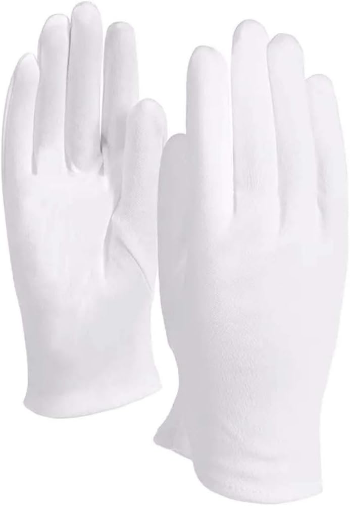 10Pairs White Cotton Gloves Large Size for Art handling Crafting Coin Jewelry Silver Inspection