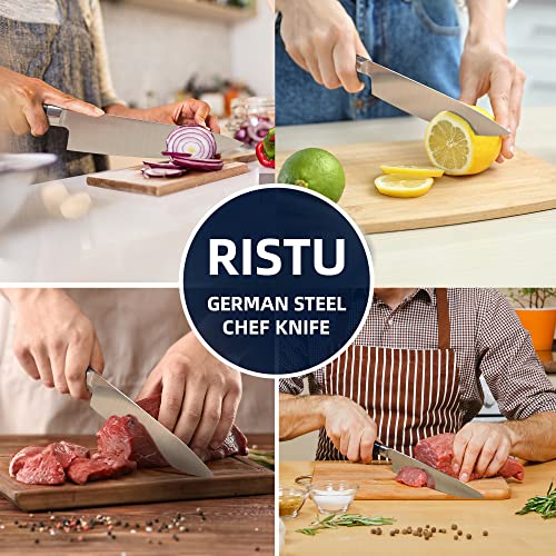 Ritsu Chef Knife - 8 Inch Chef's Knife, Ultra Sharp Kitchen Knife, German High Carbon Steel Japanese Chef Knife With Ergonomic Handle For Home Kitchen Restaurant #TOP5