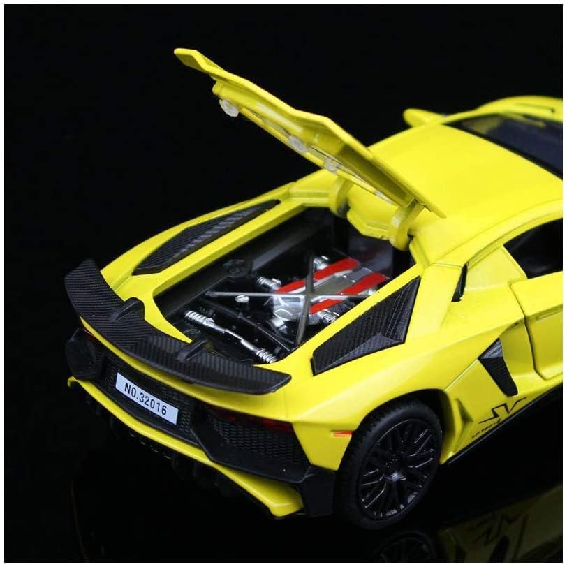 Image of 1:32 Scale Lamborghini LP750 Toy Car | Metal Pullback Diecast Car for Kids with Openable Doors, Sound, Light Effects Toy for Car Enthusiasts (Color As Per Available),yellow