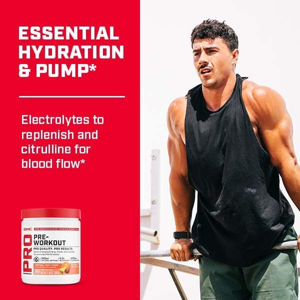 GNC Pro Performance Pre Workout Powder for Men and Women, Energy, Hydration, and Focus, Sugar Free, Gluten Free, Performance Supplement, Watermelon, 30 Servings image 6 of 8 B0D5MMC4FP