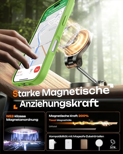 TOCOL für iPhone 17 Hülle, Kompatibel mit MagSafe, Grün – Ansicht 4