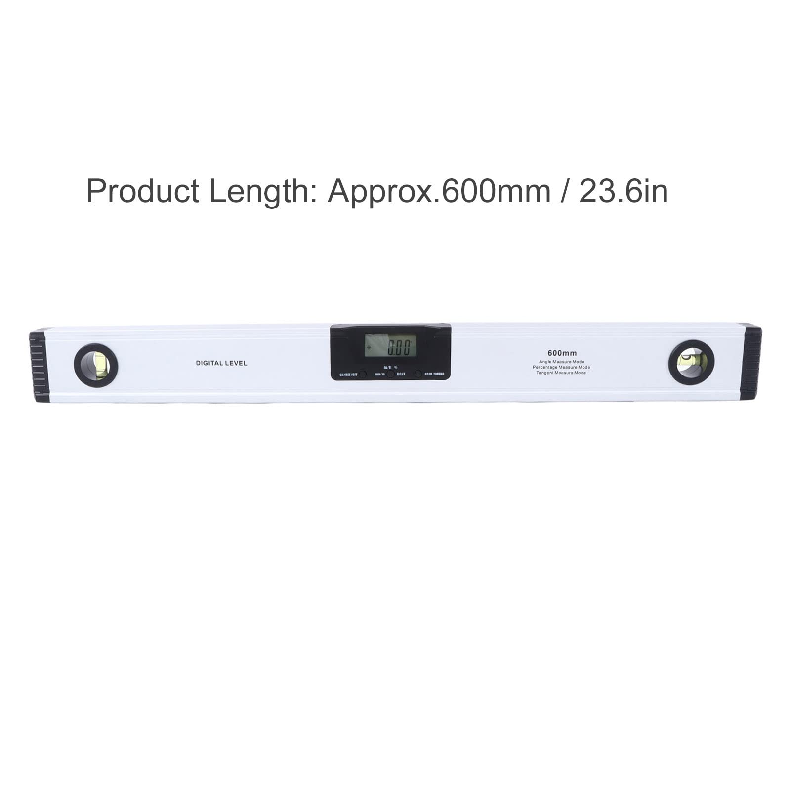 Cocoarm Livella Digitale, Livella Magnetica in Lega di Alluminio con Retroilluminazione LCD, Misurazione Assoluta e Relativa 4x90 Gradi, per Installatori di Ingegneria Industriale Edile (600 mm)