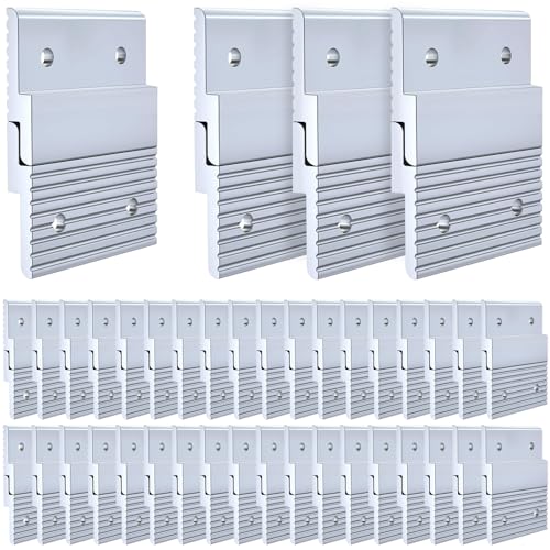 Image of Apragaz 2 inch French Cleat, Heavy Duty Hanging Picture and Mirror Hanger, Keep Level, Aluminum, Holds 30 lbs. per Pair,40 Pair