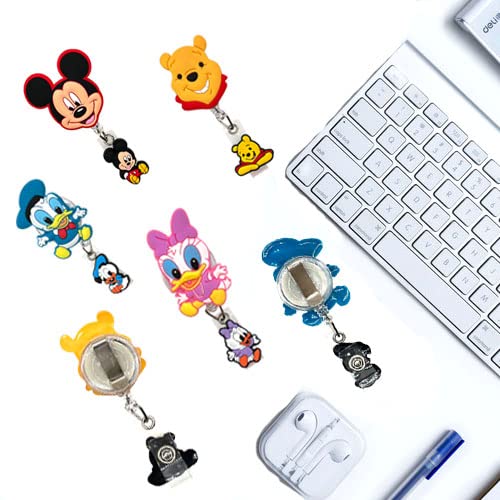 5Pcs Cartoon Cute Retractable Badge Holders.retractable Badge Reel, Badge Reel Holder For Teacher And Nurses, Clip-On Name Badge Holder For Office #TOP2