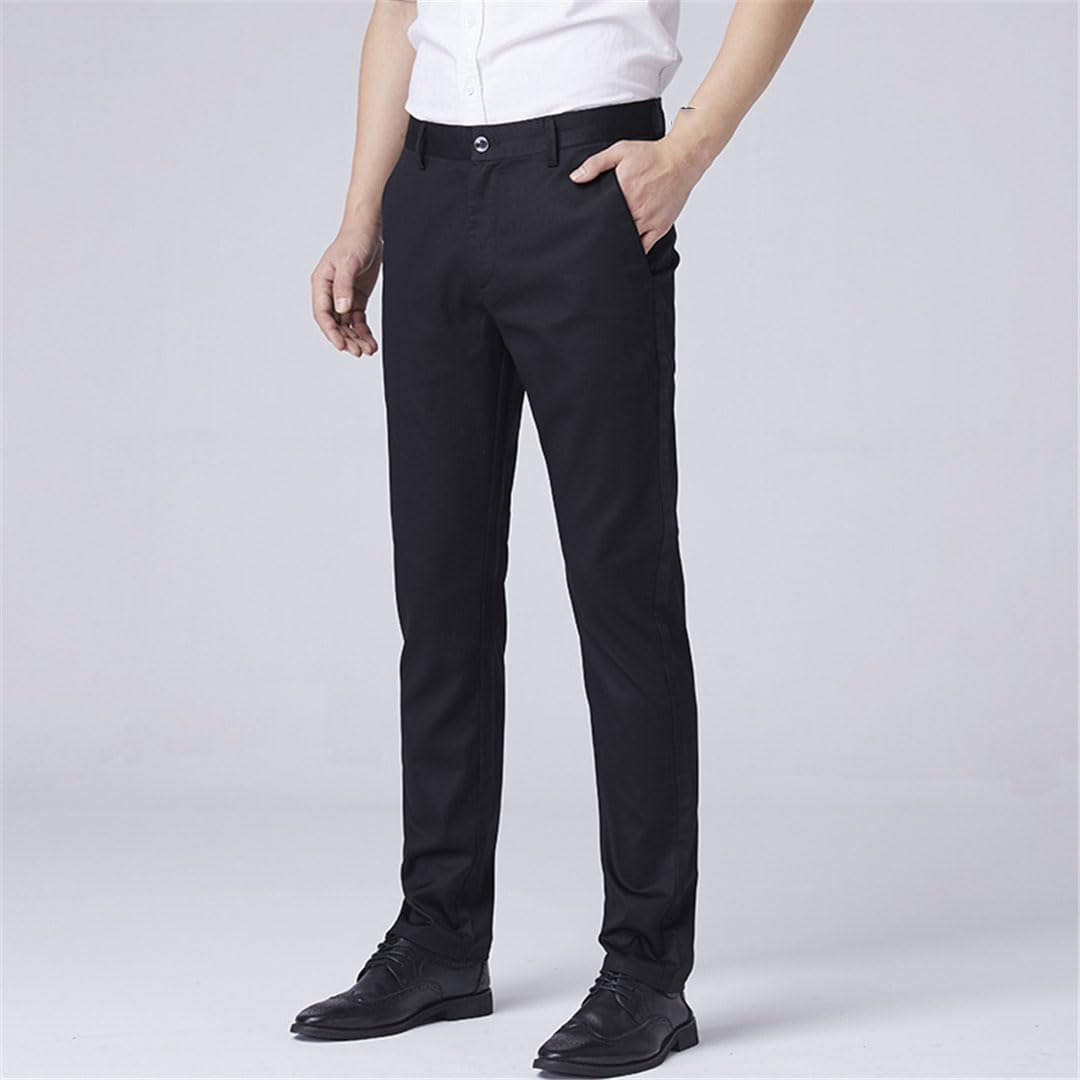 Vogrtcc Pantaloni da Uomo d'Affari Estivi da Uomo Pantaloni Formali Sottili E Dritti Slim Fit Taglie Forti