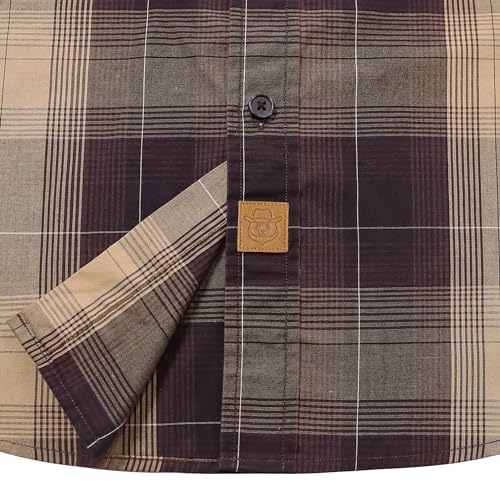 Image of Dubinik Mens Short Sleeve Button Down Shirts Soft Breathable Summer Vintage Regular Fit Lightweight Men's Casual Shirt