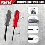 AMM 4 PCS Pocket Pry Bar Set, Mini Pry Bar with Magnet Top and Pocket Clip, 4.5' Small Pry Bar for Home Office, Car Repair Gadgets, Electronics and Mechanics Repair