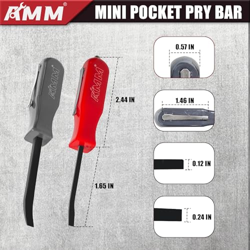 image for AMM 2 PCS Pocket Pry Bar Set, Mini Pry Bar with Magnet Top and Pocket 