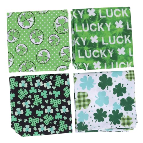 LEDMOMO 4個 よだれかけ 受け皿 子犬ハンカチ ペットネックレスの装飾 子犬の首輪 ラッキーパーティーの装飾 犬用マット ペット用品 第4 ぬいぐるみ 犬用ベッド ゴミ 純綿 Green