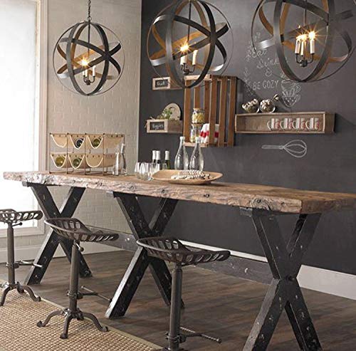 Industrial Bar Stool-Swivel Tractor Seat-Kitchen Dining Counter Chair-Extra Pub Height- Adjustable 24.8-31"-Iron Cast Design #TOP6