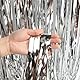 Lametta Vorhang,Party Deko,Lametta Silber,Glitzervorhang 3stk 1x3m,Valentinstag Geburtstag Fringe Deko,Fotowand Hintergrund Metall Tinsel Luftschlangen Silvester 2025 Disco Weihnachtstag Girlande